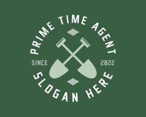 Gardener Landscaping Shovel logo design