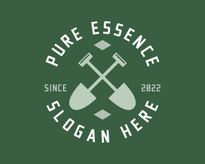 Gardener Landscaping Shovel logo design