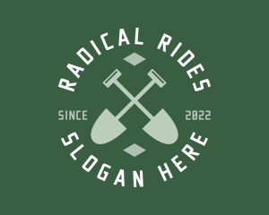 Gardener Landscaping Shovel logo design