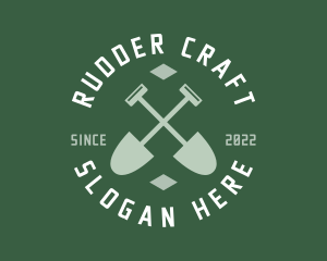 Gardener Landscaping Shovel logo design