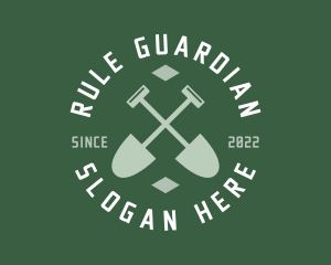 Gardener Landscaping Shovel logo design