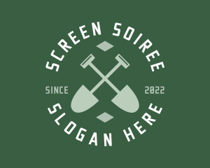 Gardener Landscaping Shovel logo design