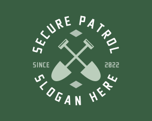 Gardener Landscaping Shovel logo design