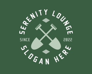 Gardener Landscaping Shovel logo design