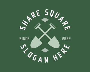 Gardener Landscaping Shovel logo design