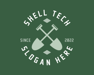 Gardener Landscaping Shovel logo design