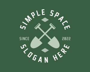 Gardener Landscaping Shovel logo design