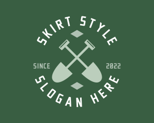 Gardener Landscaping Shovel logo design