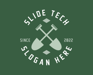 Gardener Landscaping Shovel logo design