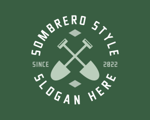 Gardener Landscaping Shovel logo design