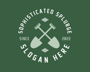 Gardener Landscaping Shovel logo design