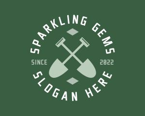 Gardener Landscaping Shovel logo design