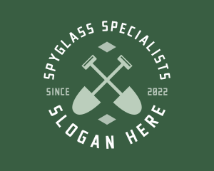 Gardener Landscaping Shovel logo design