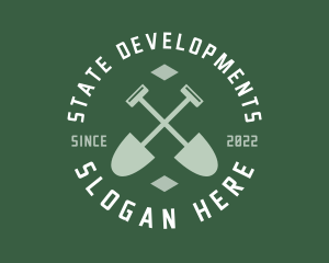 Gardener Landscaping Shovel logo design