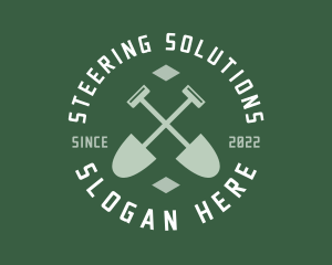 Gardener Landscaping Shovel logo design