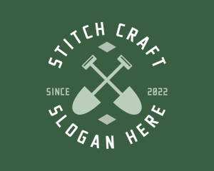 Gardener Landscaping Shovel logo design