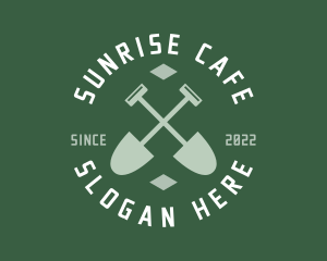 Gardener Landscaping Shovel logo design