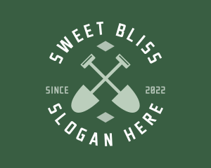 Gardener Landscaping Shovel logo design