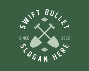 Gardener Landscaping Shovel logo design