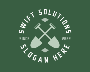 Gardener Landscaping Shovel logo design