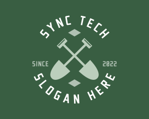 Gardener Landscaping Shovel logo design