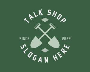 Gardener Landscaping Shovel logo design