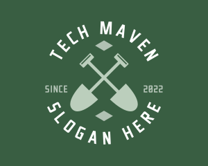 Gardener Landscaping Shovel logo design