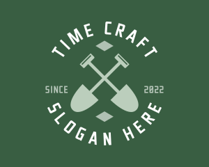 Gardener Landscaping Shovel logo design