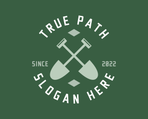 Gardener Landscaping Shovel logo design