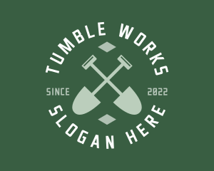 Gardener Landscaping Shovel logo design