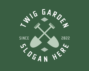 Gardener Landscaping Shovel logo design