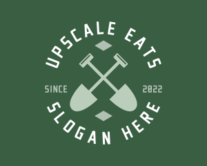 Gardener Landscaping Shovel logo design