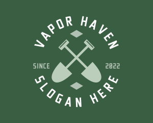 Gardener Landscaping Shovel logo design