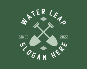 Gardener Landscaping Shovel logo design