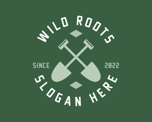 Gardener Landscaping Shovel logo design