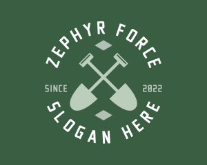 Gardener Landscaping Shovel logo design