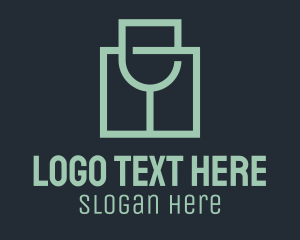 Wine Glass Square Logo