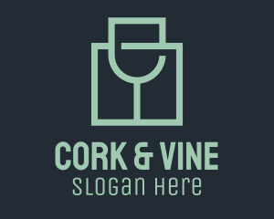 Wine Glass Square logo design