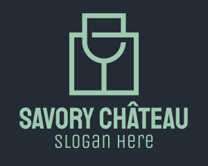 Wine Glass Square logo design