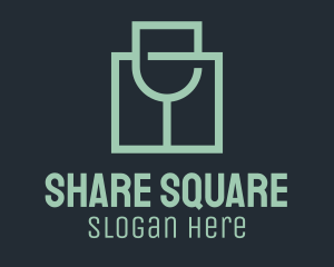 Wine Glass Square logo design