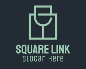 Wine Glass Square logo design