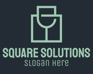 Wine Glass Square logo design