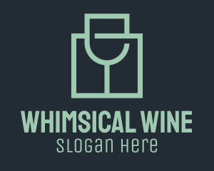 Wine Glass Square logo design