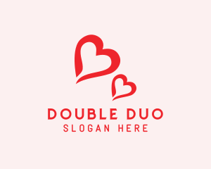 Heart Pair Couple logo design