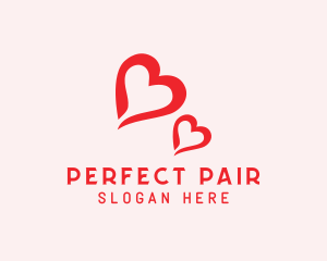 Heart Pair Couple logo design