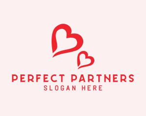 Heart Pair Couple logo design