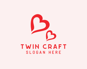 Heart Pair Couple logo design