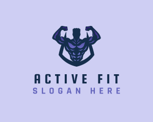 Fitness Man Bodybuilder logo design