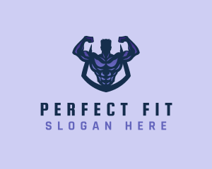 Fitness Man Bodybuilder logo design