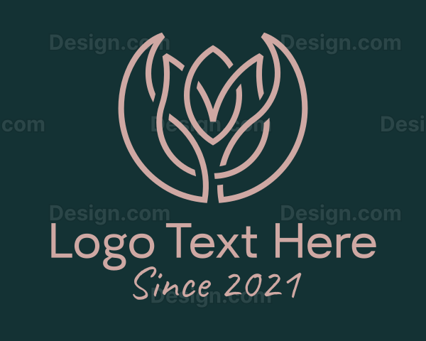 Pink Tulip Flower Logo